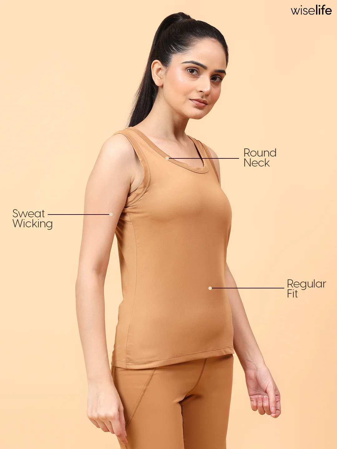 Wise Active Tank Top (Brown) - Image 5
