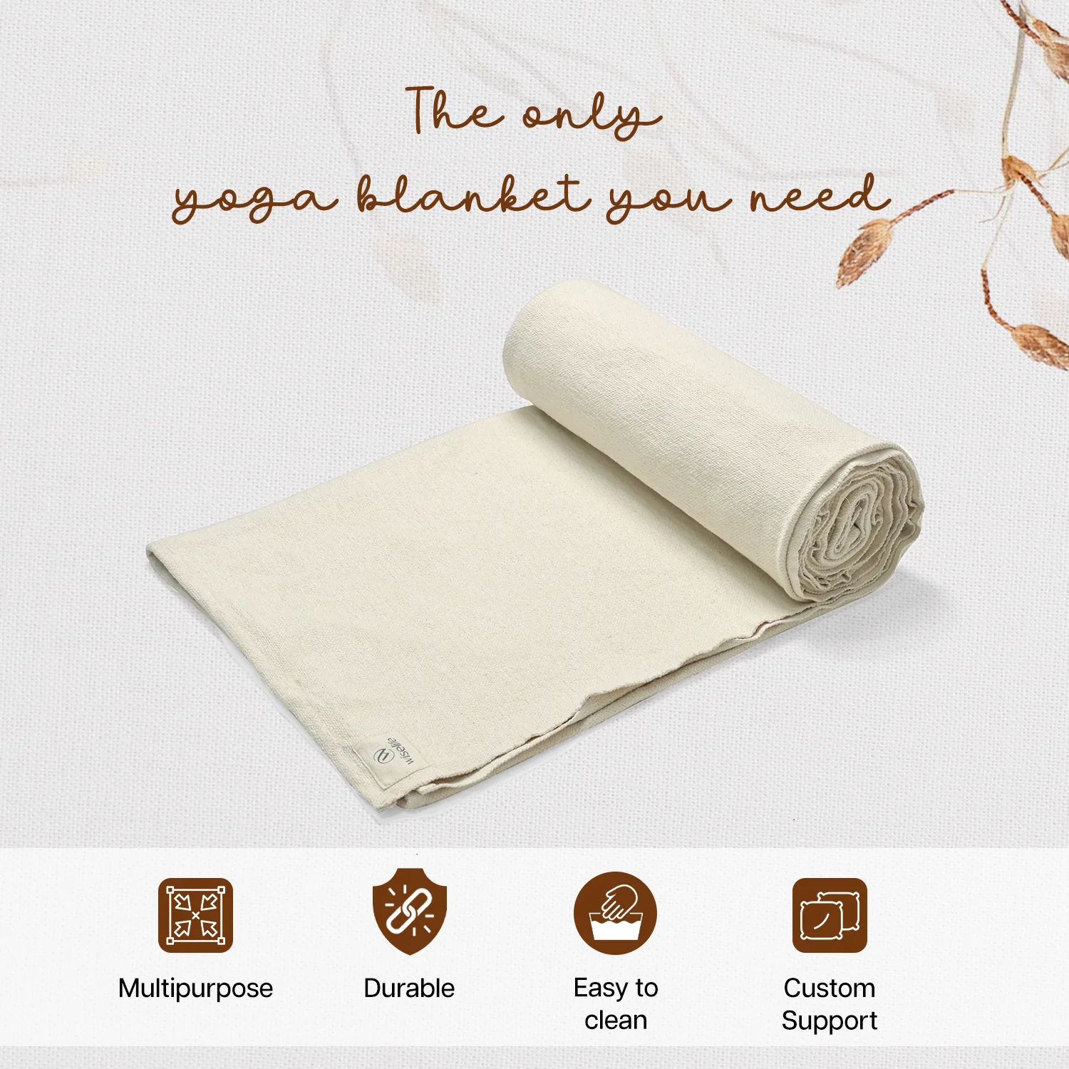 Wise Yoga Blanket | Beige - Image 3