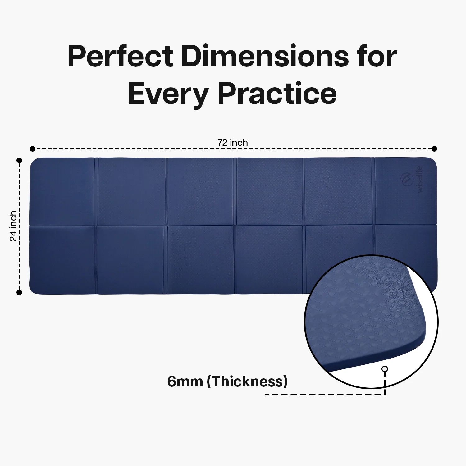 Wiselife Foldable Travel Yoga Mat TPE 6mm - Image 3