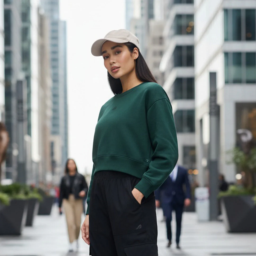 WOMEN GREEN TERRAIN SWEATSHIRT - (RELAXED FIT) - Image 6