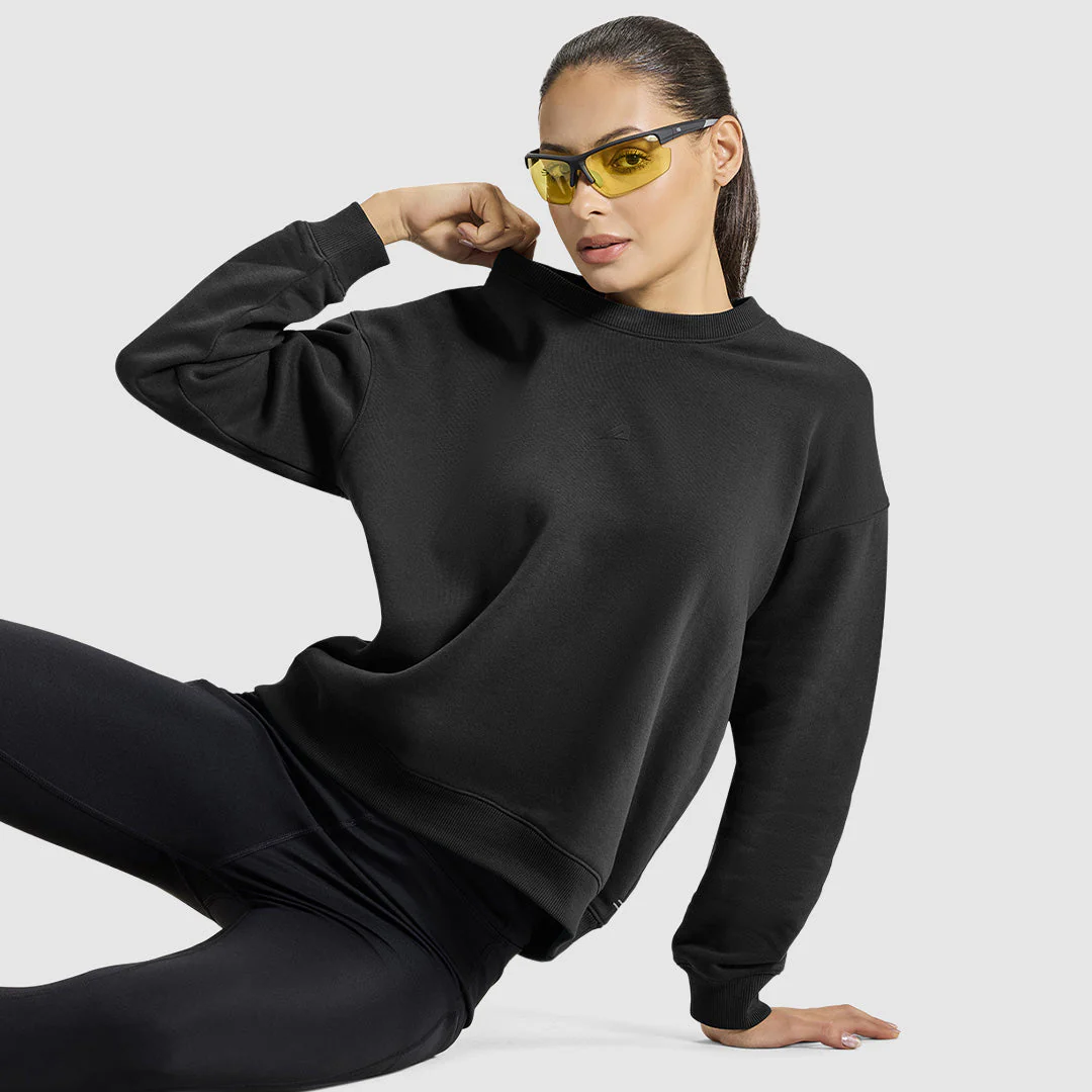 Women Jet Black Sweat Shirt - Image 6
