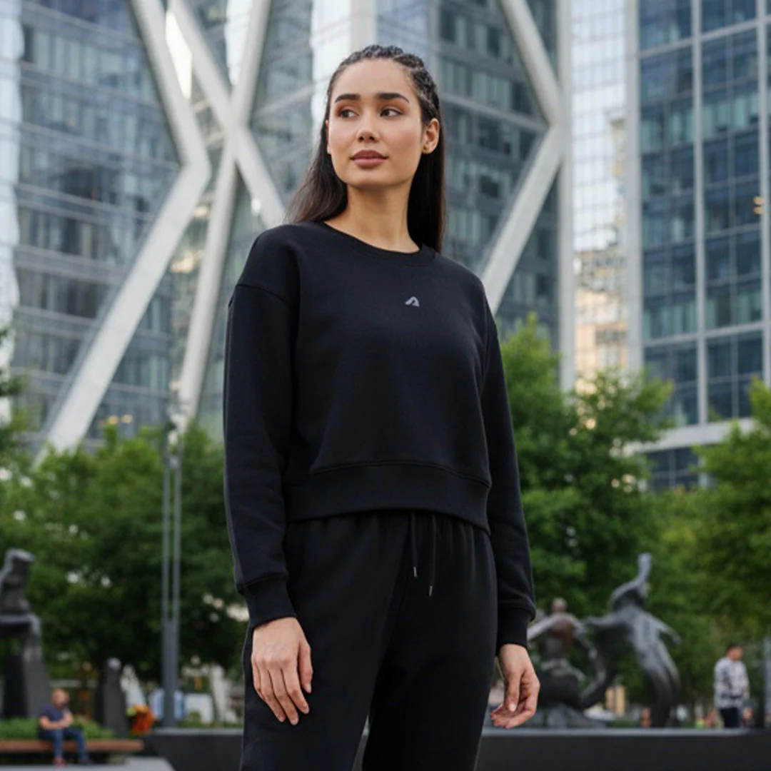 Women Jet Black Sweat Shirt - Image 6