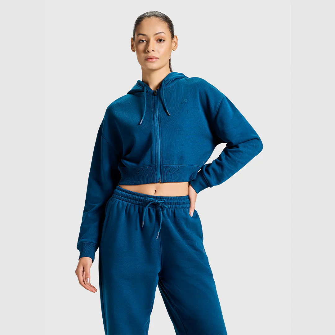Women Sailor Blue Zipper Hoodie