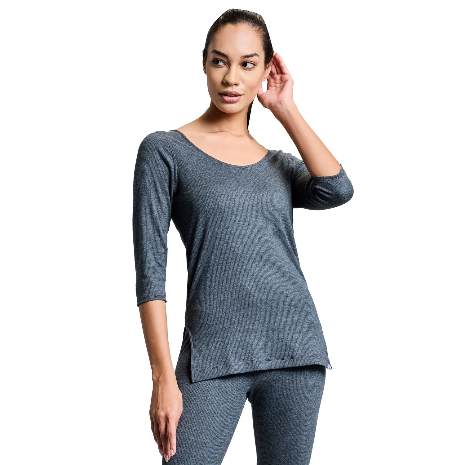 Womens ThermaCore Thermal Top - Grey - Image 2